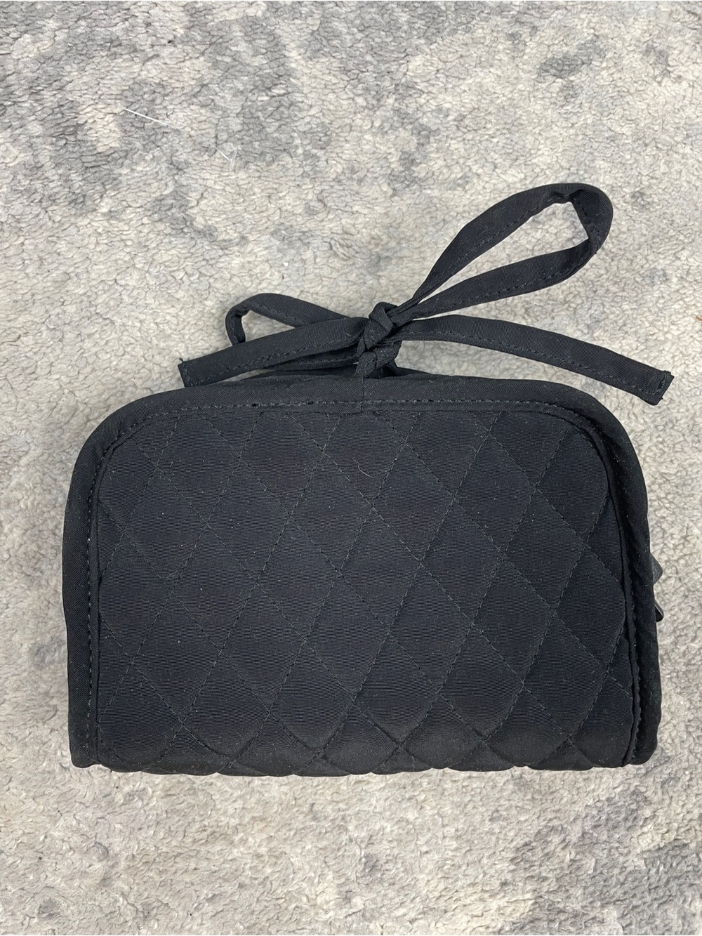 Vera Bradley Black Quilted Travel Toiletry Cosmetic Bag - Picture 3 of 13